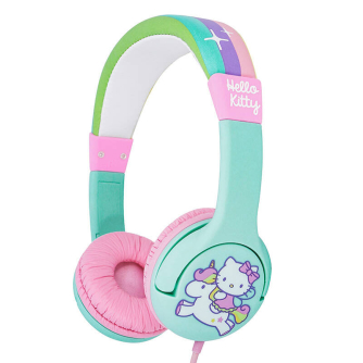 Austiņas - Wired headphones for Kids OTL Hello Kitty Rainbow (turquoise) HK0760 - ātri pasūtīt no ražotāja