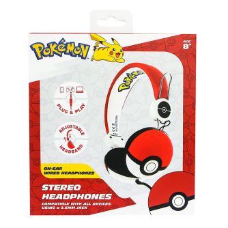 Austiņas - Wired headphones for Kids OTL Pokemon Pokeball Dome (red) PK0445 - ātri pasūtīt no ražotāja