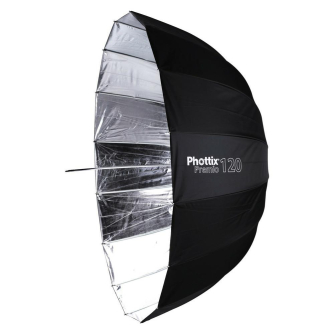 Foto lietussargi - Phottix Premio umbrella 120cm silver + - ātri pasūtīt no ražotāja