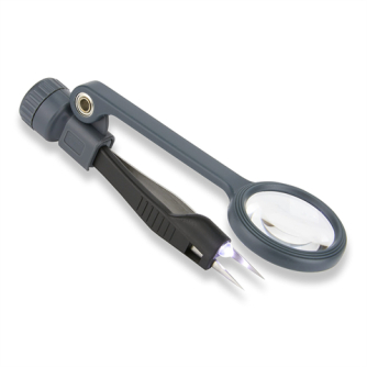 Magnifying Glasses - Carson MagniGrip MG-88 Magnifier with precision tweezers - quick order from manufacturer