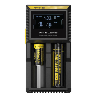 NitecoreD2ChargerEU,2-Channel,Universal,Smart,LCDDisplay,500mA