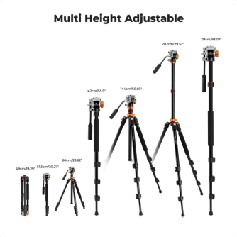 Video Tripods - K&F Concept K234A7 video tripod with FH-03 head - quick order from manufacturer