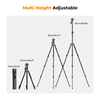 Video Tripods - K&F Concept T254A7 video tripod with FH-03 head KF09.137 - quick order from manufacturer