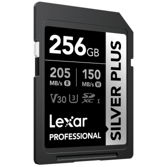 Memory Cards - LEXAR SDXC PROFESSIONAL SILVER PLUS UHS-I/U3/A2/4K R205/W150 (V30) 256GB LSDSIPL - quick order from manufacturer