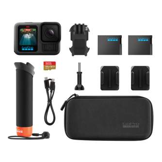 Action Cameras - GoPro HERO13 Black Accessory Bundle Handler, 64GB microSD, +Enduro bat, case - quick order from manufacturer