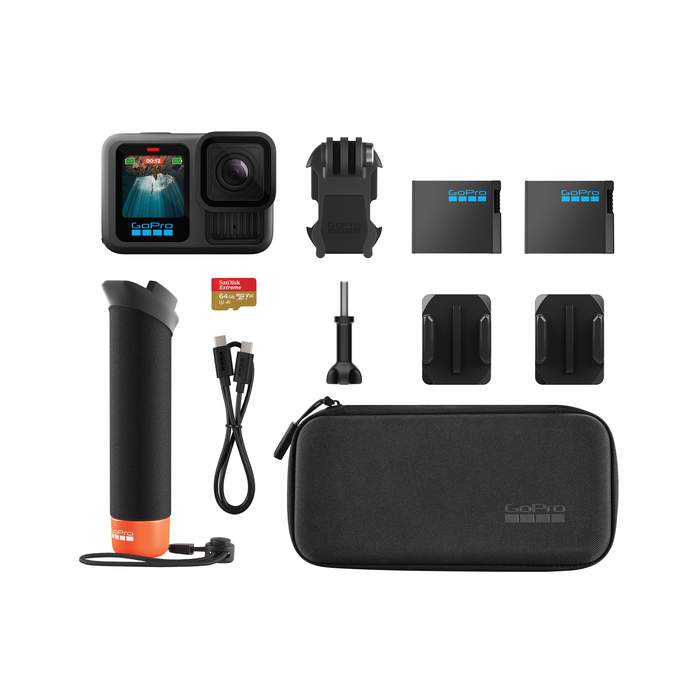 Action Cameras - GoPro HERO13 Black Accessory Bundle Handler, 64GB microSD, +Enduro bat, case - quick order from manufacturer