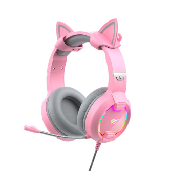 Austiņu mikrofoni - Gaming headphones Havit GAMENOTE H2233d RGB (pink) H2233d-pink - ātri pasūtīt no ražotāja