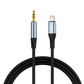 Кабели - Vipfan Cable VFAN L05 Lightning to mini jack 3.5mm AUX, 1m (gray) L05 - быстрый заказ от производителя