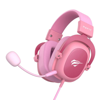 Austiņu mikrofoni - Gaming headphones Havit H2002D (pink) H2002d pink - ātri pasūtīt no ražotāja