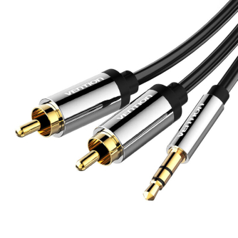 Audio vadi, adapteri - Cable Audio 3.5mm Male to 2x RCA Male Vention BCFBG 1.5m Black BCFBG - ātri pasūtīt no ražotāja