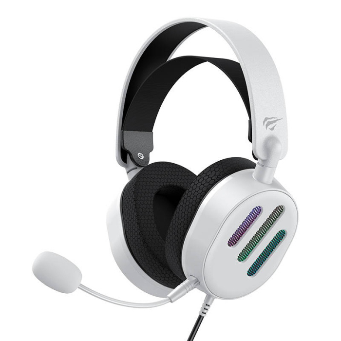 Austiņu mikrofoni - Gaming Headphones Havit H2038U RGB (white) H2038U (White) - ātri pasūtīt no ražotāja