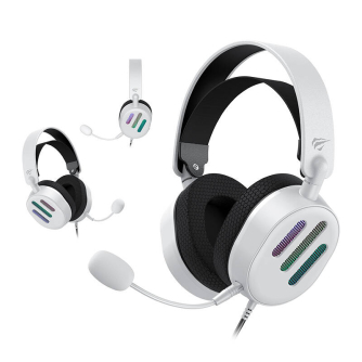 Austiņu mikrofoni - Gaming Headphones Havit H2038U RGB (white) H2038U (White) - ātri pasūtīt no ražotāja