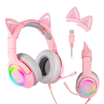 Austiņu mikrofoni - Gaming headphones ONIKUMA K9 Pink K9P RGB USB 7.1 - ātri pasūtīt no ražotāja