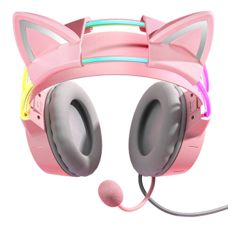 Головная гарнитура - Gaming headphones ONIKUMA X15Pro Pink Cats Ears X15PROP with cat ear - быстрый заказ от производителя