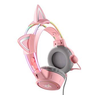 Austiņu mikrofoni - Gaming headphones ONIKUMA X15Pro Pink Cats Ears X15PROP with cat ear - ātri pasūtīt no ražotāja