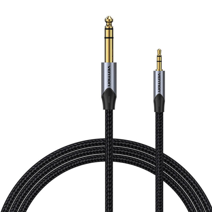 Audio vadi, adapteri - Cable Audio 3.5mm TRS to 6.35mm Vention BAUHF 1m Gray BAUHF - ātri pasūtīt no ražotāja