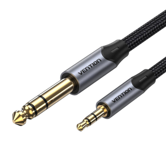 Audio vadi, adapteri - Cable Audio 3.5mm TRS to 6.35mm Vention BAUHF 1m Gray BAUHF - ātri pasūtīt no ražotāja