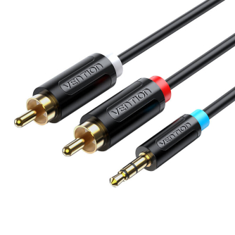 Audio cables, adapters - Cable Audio 3.5mm to 2x RCA Vention BCLBG 1.5m Black BCLBG - quick order from manufacturer