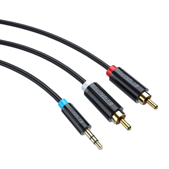 Audio vadi, adapteri - Cable Audio 3.5mm to 2x RCA Vention BCLBG 1.5m Black BCLBG - ātri pasūtīt no ražotāja