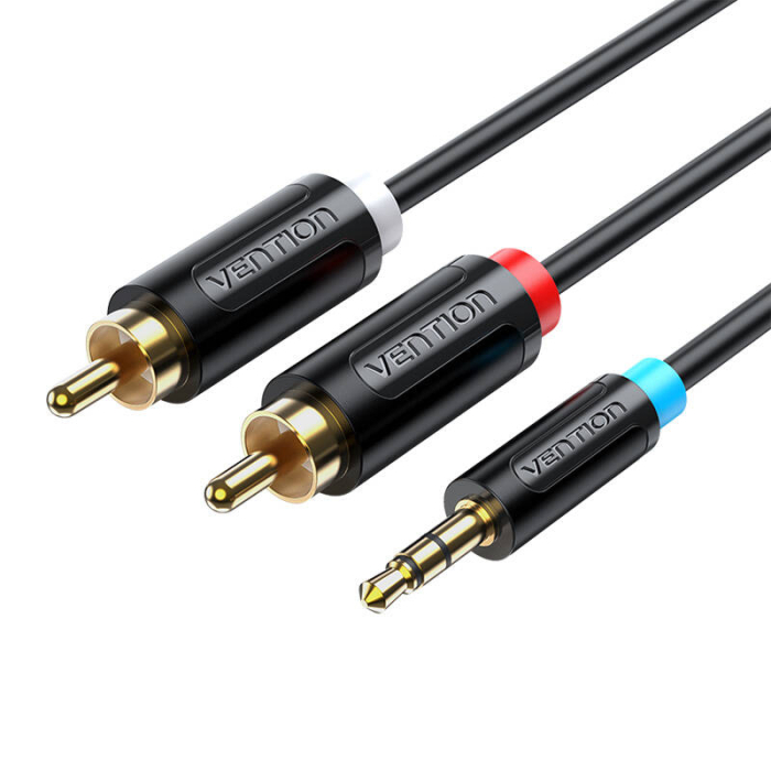 Аудио кабели, адаптеры - Cable Audio 3.5mm to 2x RCA Vention BCLBI 3m Black BCLBI - быстрый заказ от производителя