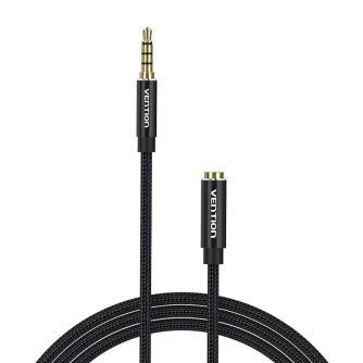 Аудио кабели, адаптеры - Cable Audio TRRS 3.5mm Male to 3.5mm Female Vention BHCBF 1m Black BHCBF - быстрый заказ от производите