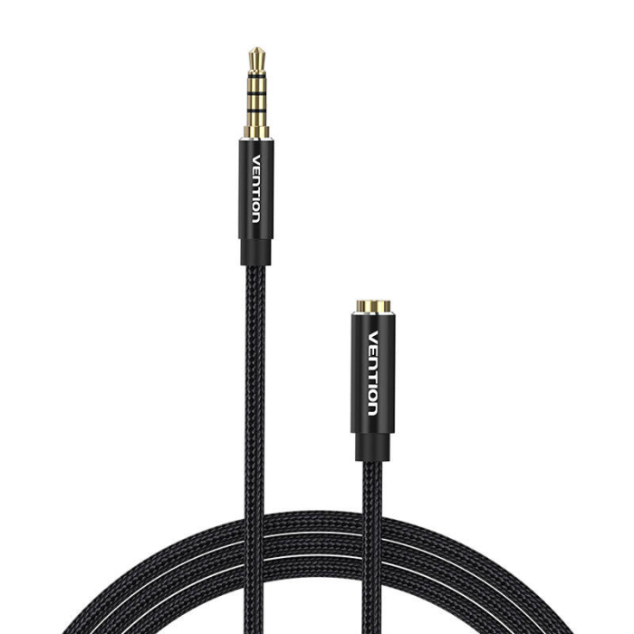 Audio cables, adapters - Cable Audio TRRS 3.5mm Male to 3.5mm Female Vention BHCBF 1m Black BHCBF - quick order from manufacturer