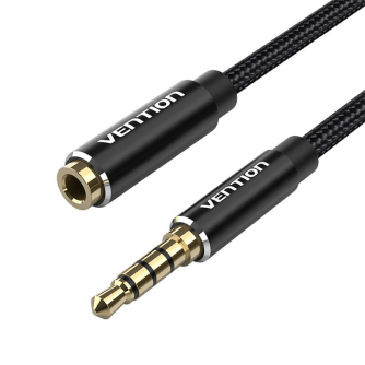 Audio cables, adapters - Cable Audio TRRS 3.5mm Male to 3.5mm Female Vention BHCBF 1m Black BHCBF - quick order from manufacturer