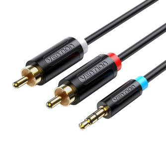 Аудио кабели, адаптеры - Cable Audio Adapter Cable 3.5mm Male to 2x Male RCA Vention BCLBJ 5m Black BCLBJ - быстрый заказ от про