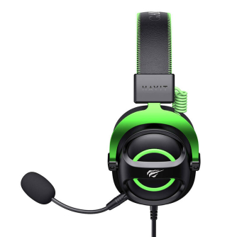 Austiņu mikrofoni - Gaming Headphones Havit H2002E (Black-Green) H2002E-BG - ātri pasūtīt no ražotāja