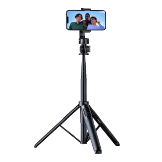 Telefonu statīvi - Selfiestick/tripod bluetooth APEXEL APL-D10 1.5m (black) APL-D10 - ātri pasūtīt no ražotāja