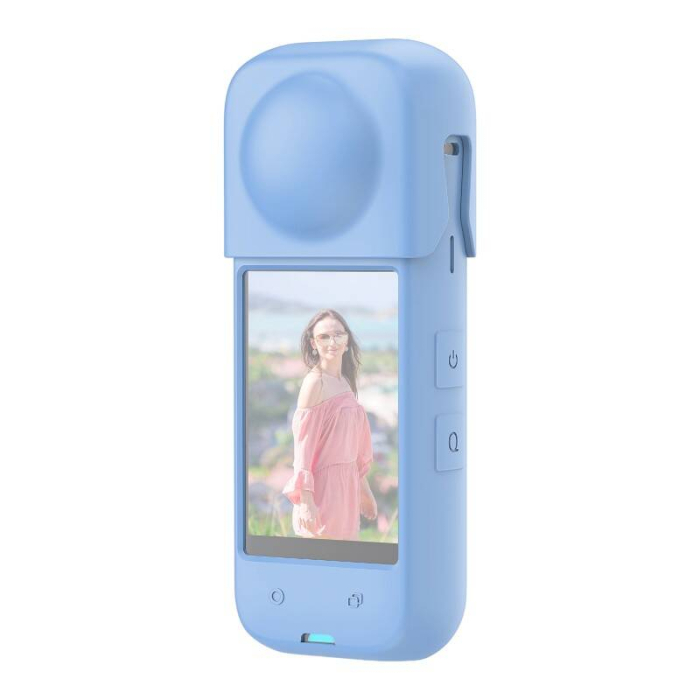 Accessories for Action Cameras - Silicone protective case PULUZ for Insta360 X4 (blue) PU985L - quick order from manufacturer