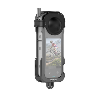 Sporta kameru aksesuāri - Metal Protective Cage With Lens Cover PULUZ for Insta360 X4 PU981B - ātri pasūtīt no ražotāja