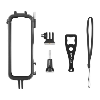 Sporta kameru aksesuāri - Plastic Protective Frame with Adapter Mount & Screw PULUZ for Insta360 X4 PU979B - ātri pasūtīt no ražotāja