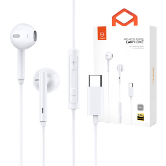 Austiņas - Mcdodo HP-7500 wired headphones, USB-C (white) HP-7500 - ātri pasūtīt no ražotāja