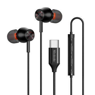 Austiņas - Mcdodo HP-3490 in-ear, wired headphones, USB-C (black) HP-3490 - ātri pasūtīt no ražotāja