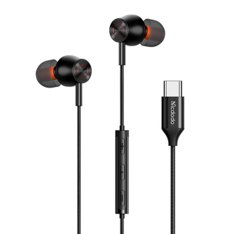 Austiņas - Mcdodo HP-3490 in-ear, wired headphones, USB-C (black) HP-3490 - ātri pasūtīt no ražotāja