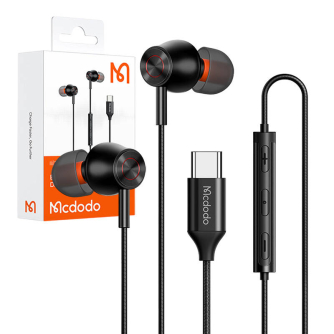 Austiņas - Mcdodo HP-3490 in-ear, wired headphones, USB-C (black) HP-3490 - ātri pasūtīt no ražotāja