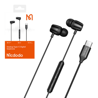 Austiņas - Mcdodo HP-1050 in-ear, wired headphones, USB-C (black) HP-1050 - ātri pasūtīt no ražotāja