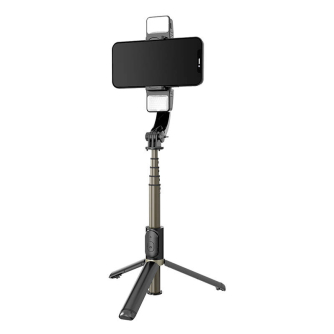 Telefonu statīvi - Gimbal/stand with light APEXEL Q08d (black) Q08d - ātri pasūtīt no ražotāja