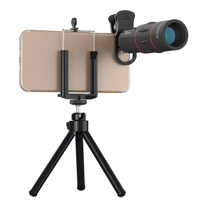 Mobile Phones Tripods - APEXEL APL-T18ZJ 18X camera lens with tripod (black) APL-T18ZJ - quick order from manufacturer