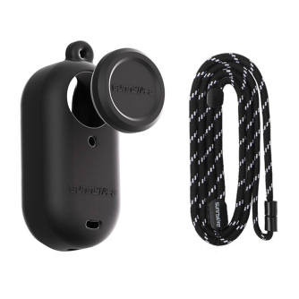 Sporta kameru aksesuāri - Silicone case with a leash Sunnylife for Insta360 GO 3S (black) G3S-BHT837-D - ātri pasūtīt no ražotāja