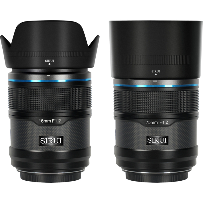 New - SIRUI SNIPER LENS APS-C AF KIT 16 & 75MM F1.2 E-MOUNT BLACK CARBON AS-2S-EB - quick order from manufacturer