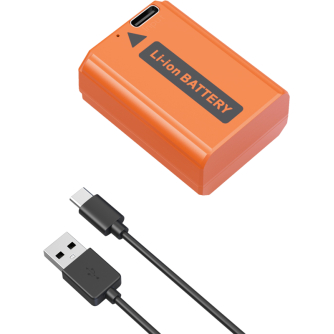 Kameru akumulatori - SMALLRIG 4965 NP-FW50 USB-C RECHARGEABLE CAMERA BATTERY ORANGE 4965 - ātri pasūtīt no ražotāja