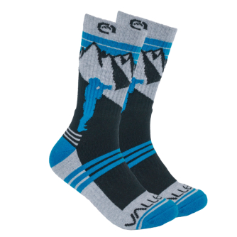 Clothes - VALLERRET MERINO WOOL CREW SOCK - MTN BLUE (SIZE 41-46) 24SCK-BL-4146 - quick order from manufacturer