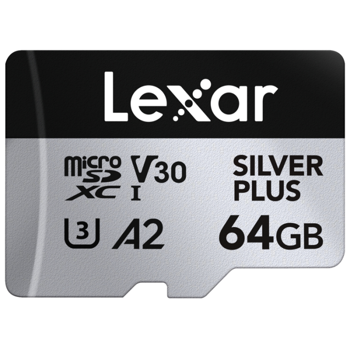 New products - LEXAR MICROSDXC PROFESSIONAL SILVER PLUS UHS-I/U3/A2/4K R205/W100 (V30) 64GB LMSSIPL064G-BNANG - quick order from manufacturer