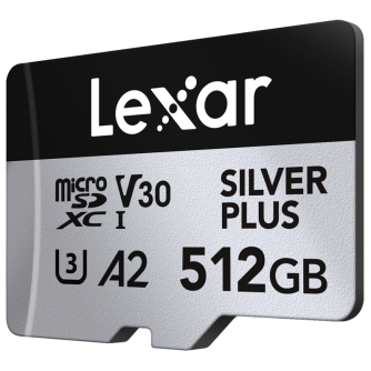 New products - LEXAR MICROSDXC PROFESSIONAL SILVER PLUS UHS-I/U3/A2/4K R205/W150 (V30) 512GB LMSSIPL512G-BNANG - quick order from manufacturer