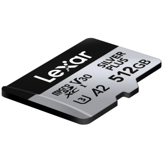 Sortimenta jaunumi - LEXAR MICROSDXC PROFESSIONAL SILVER PLUS UHS-I/U3/A2/4K R205/W150 (V30) 512GB LMSSIPL512G-BNANG - ātri pasūtīt no ražotāja