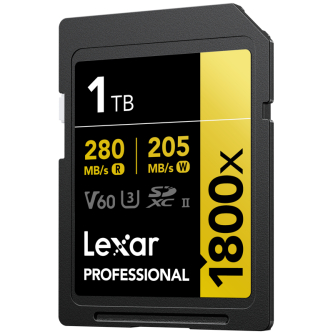 New products - LEXAR SDXC PRO 1800X U3 UHS-II R280/W210 (V60) 1TB LSD1800001T-BNNNG - quick order from manufacturer