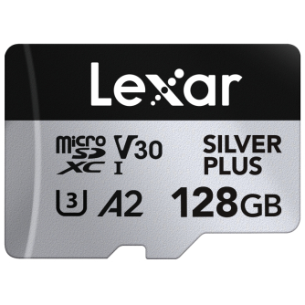 Sortimenta jaunumi - LEXAR MICROSDXC PROFESSIONAL SILVER PLUS UHS-I/U3/A2/4K R205/W150 (V30) 128GB LMSSIPL128G-BNANG - ātri pasūtīt no ražotāja