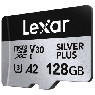 New products - LEXAR MICROSDXC PROFESSIONAL SILVER PLUS UHS-I/U3/A2/4K R205/W150 (V30) 128GB LMSSIPL128G-BNANG - quick order from manufacturer